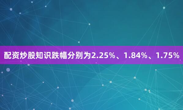 配资炒股知识跌幅分别为2.25%、1.84%、1.75%